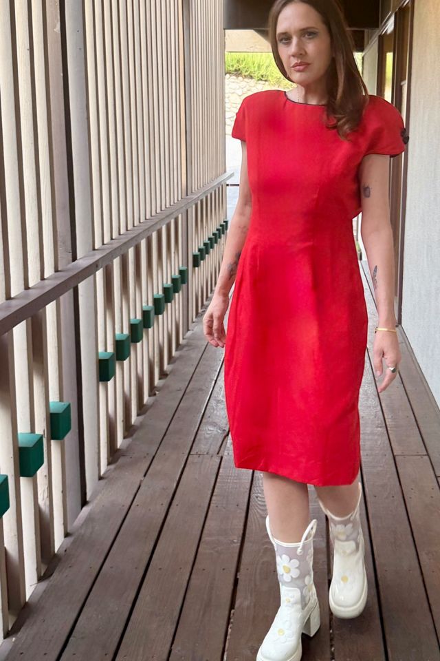 1990s Nipon Boutique V Back Heart Buttons Dress Selected by Personal Choice #1