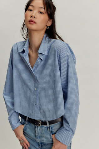 Citizens of Humanity Ana Cropped Shirt at Free People in Blue, Size: M
