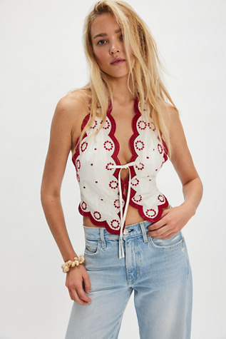 Annie Vest Halter Jacket by Free People in Red, Size: XL