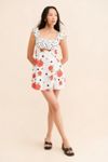Mixed Print Bom Bom Mini Dress