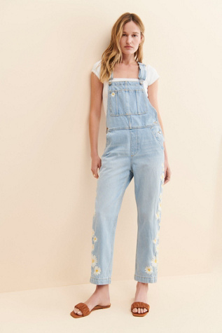 Driftwood Daisy Embroidered Overalls product page
