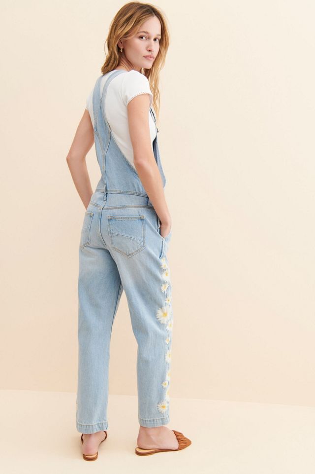 Driftwood Daisy Embroidered Overalls #1