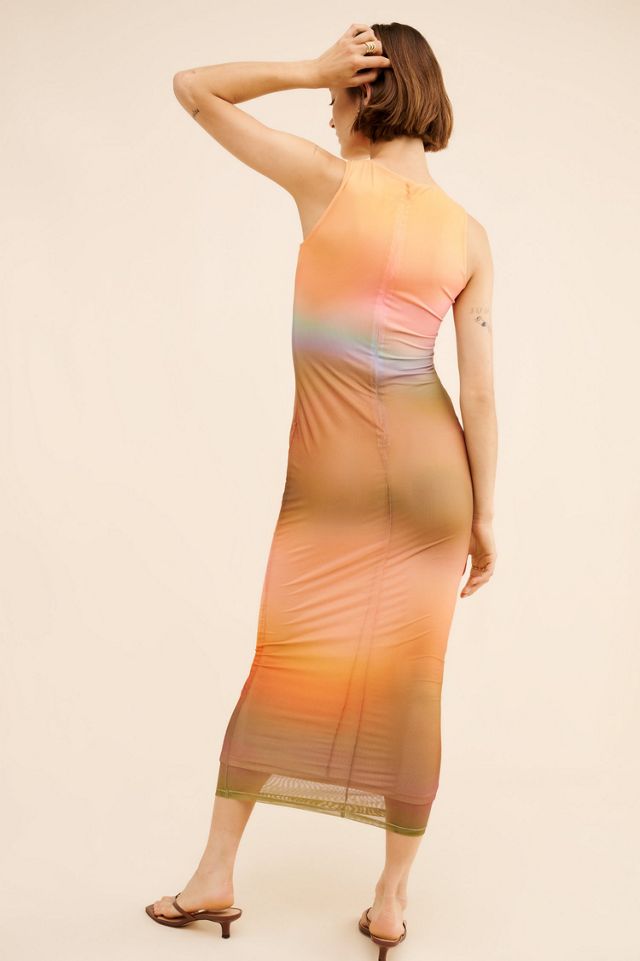 Rare London Blurred Mesh Maxi Dress #1