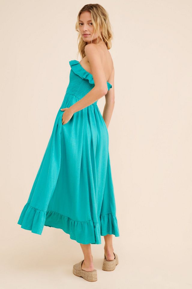 Free-est Lush Life Linen Strapless Midi Dress #1