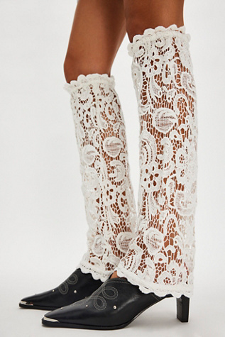Kettel Crochet Leg Warmers at Free People in Ivory