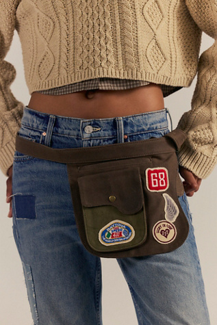 Harvest Patch Pocket Belt Jacket by Free People in Green, Size: S/M