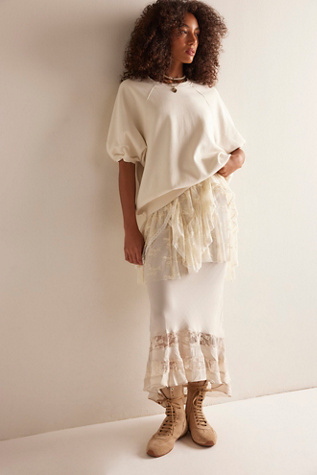 Jupon mi-long Long Lost Lover par Intimately en Tea, pour femme chez Free People