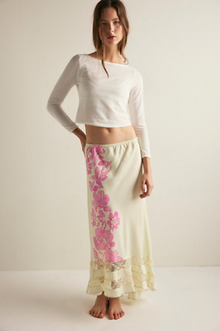 Long Lost Lover Printed Skirt by Intimately at Free People in Green, Size: M