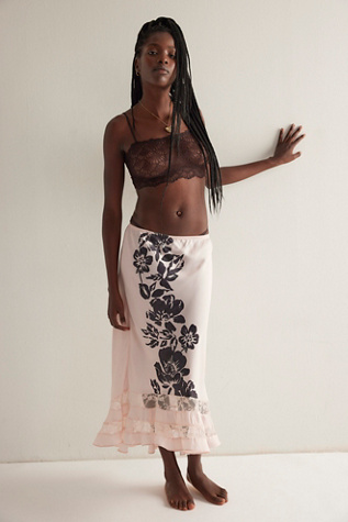 Long Lost Lover Printed Skirt by Intimately at Free People in Blush Combo, Size: Medium