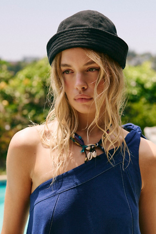 Washed Canvas Sailor Hat by Hansel From Basel at Free People in Black
