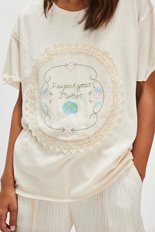 Tricia Fix Respect Your Mother Nina Tee at Free People in Ivory, Size: XL