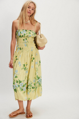 Robe midi Annalise par Free People en Lemon Combo, pour femme taille: XS