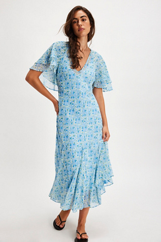 Elisandra Midi Dress at Free People in Sky Combo, Size: Large