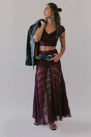 Oh So Sweet Lace Set at Free People in Purple, Size: L