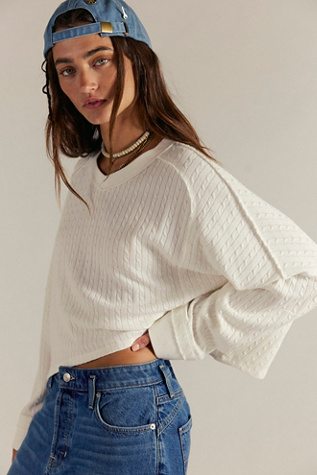 We The Free Wilson Long Sleeve at Free People in White, Size: S