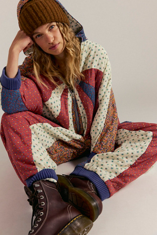 Женские брюки Free People Morning Star Quilted Onesie, цвет: Разноцветный комбинированный — фото 4