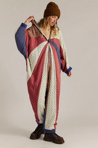 Женские брюки Free People Morning Star Quilted Onesie, цвет: Разноцветный комбинированный — фото 3