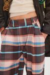 Buckle Back Plaid Trousers