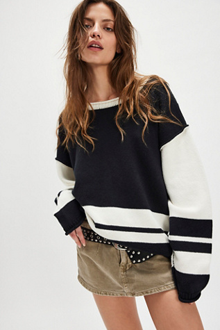We The Free Ella Colorblock Roll-Neck Knit Sweater