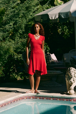 Evangeline Midi Dress by free-est at Free People in Red, Size: M