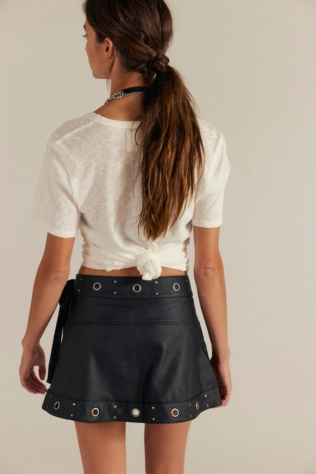 We The Free Cassis Vegan Leather Wrap Skirt #1