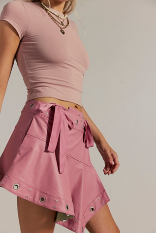 We The Free Cassis Vegan Leather Wrap Skirt