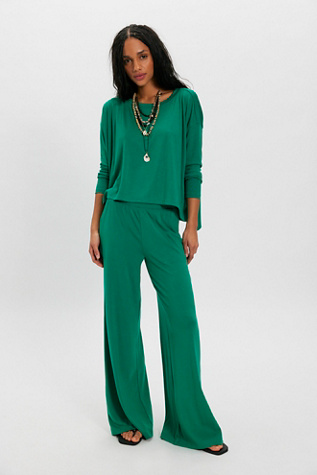 Good Feels Long Pant Set by free-est at Free People in Green, Size: M