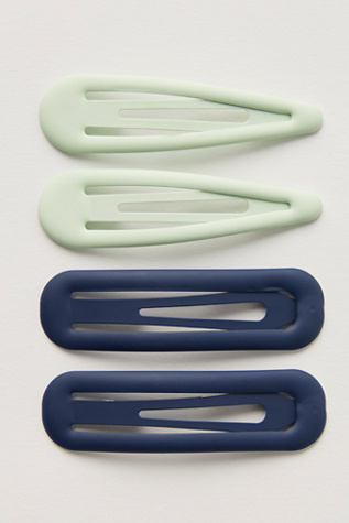 Take Care Hair Clip Pack by FP Movement at Free People, Blue Indigo/Cactus