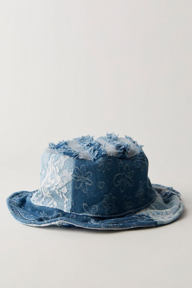 Distressed Denim Bucket Hat #1