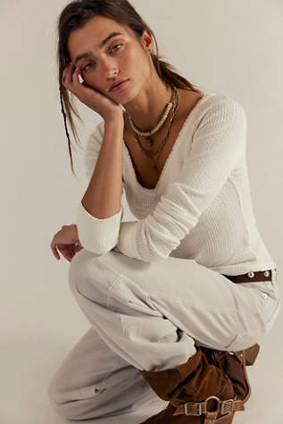 We The Free Emma Thermal at Free People in White, Size: XS