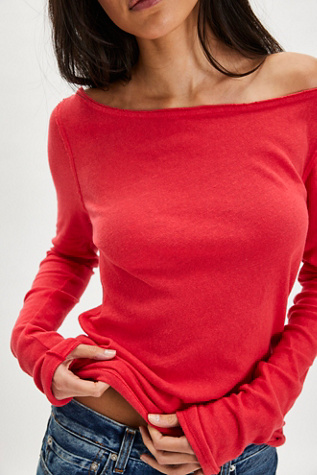We The Free Most Loved Long Sleeve at Free People in Berry, Size: XL