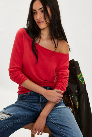 We The Free Most Loved Long Sleeve at Free People in Red, Size: XS