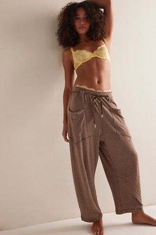 Wait A Minute Barrel Pants by Intimately at Free People in Brown, Size: S