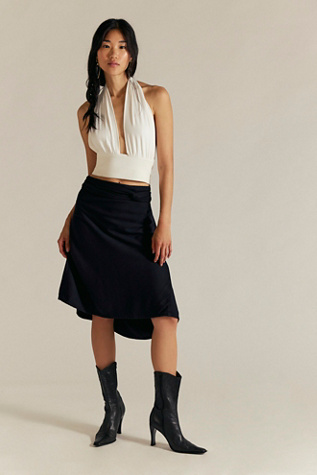 We The Free Endless Nights Denim Convertible Skirt at Free People in Black, Size: XS