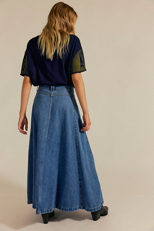 We The Free Sidney Denim Circle Maxi Skirt