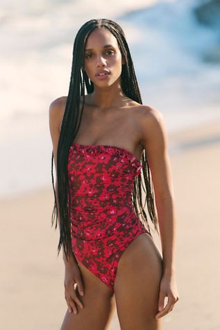 Rhythm Ruffle Strapless One Piece Swimsuit
