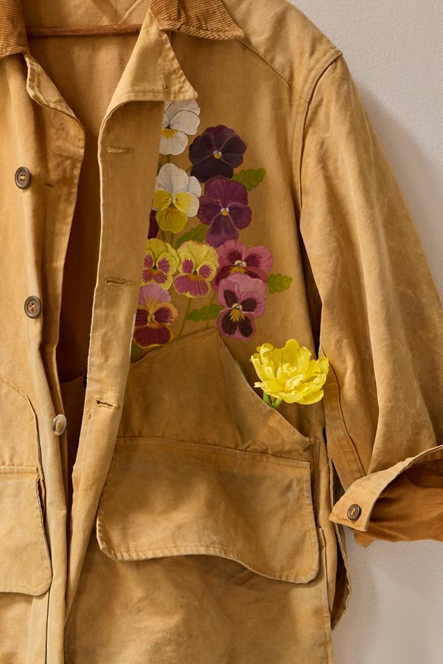 Annabelle Buck Hand Painted Pansy Barn Jacket | Free People