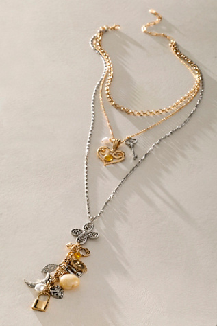 Luelle Layer Necklace by Free People in Gold