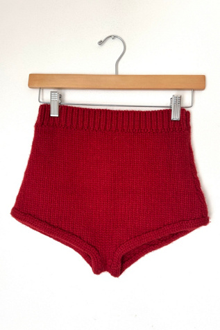 Vintage Red Knitted Shorties Selected by Grievous Angel Vintage