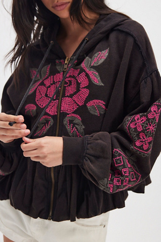 Женское худи Free People Highland, цвет: Чёрный комбинированный — фото 3