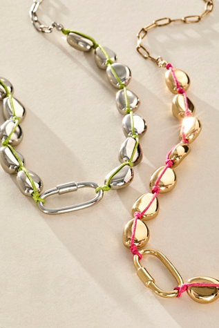 Love On Lock Choker at Free People in Silver/Chartreuse