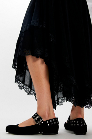 Женские балетки FP Collection Maggie Mary Jane Flats, цвет: Чёрный замшевый — фото 3