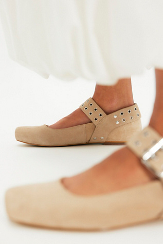 Maggie Mary Jane Flats by Free People in Sand Suede, Size: US 8.5