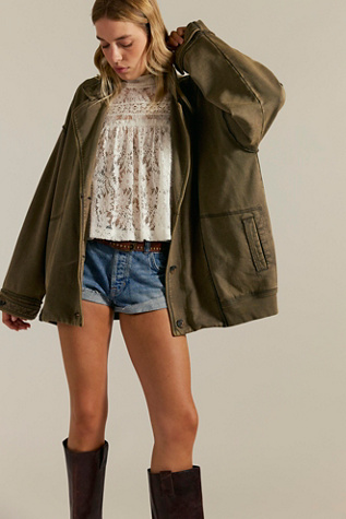 We The Free Home Office Cardi at Free People in Officer Brown, Size: XS