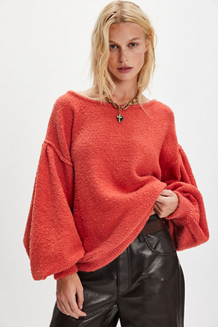 We The Free Tip Top Pullover at Free People in Orange, Size: XS