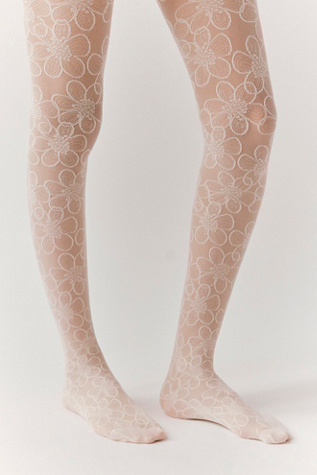 Maja Tights by Swedish Stockings at Free People in White, Size: S