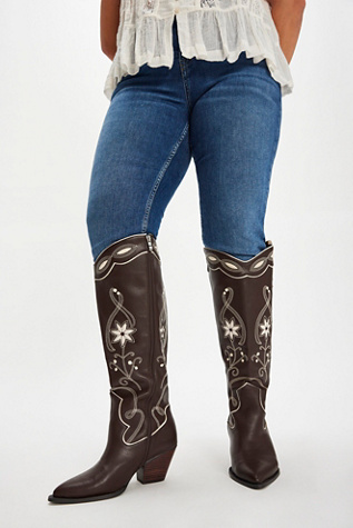 Aviva Wide Calf Boots by Billini at Free People in Brown, Size: US 10