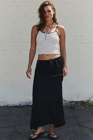 Babetown Linen Skirt Co-Ord by free-est at Free People in Black And White Combo, Size: Small