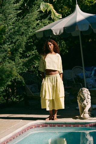 Penny Skirt Co-Ord by free-est at Free People in Banana Cream, Size: XS
