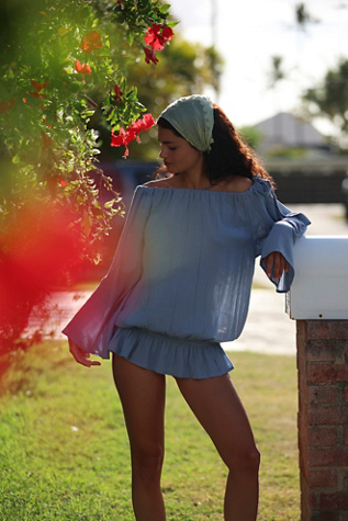 Breezy Wave Tunic by free-est at Free People in Blue, Size: XL